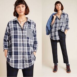 Anthropologie Pilcro and the Letterpress The Bo Boyfriend Top M/L